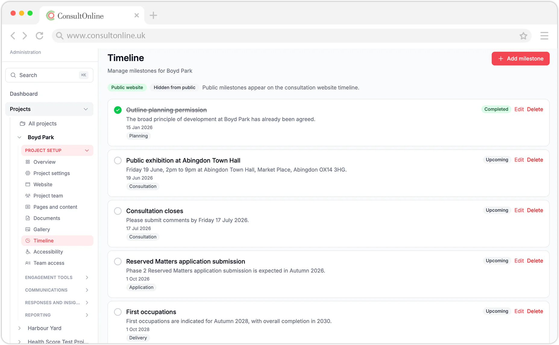 Consult-Online-timeline